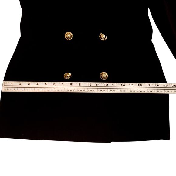 Lois Snyder/ Dani Max Womens Black Suit Jacket Size 10 Double Breasted Blazer - Picture 8 of 12